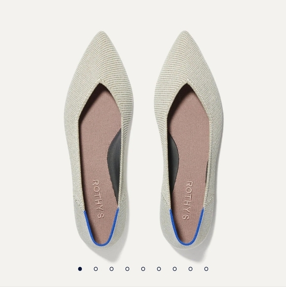 Rothy's The Point Diamond Twill Slip On Flats Size 9.5W Casual Canvas Ballet - Picture 2 of 8